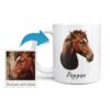 Custom horse painting portrait mug - Personalised coffee mug portrait of your pet from a photo 2 photo to personalised pet portrait mug horse painting