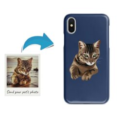 Custom cat illustration portrait phone case - Personalised portrait of your pet from a photo for your Iphone 15 Pro Max, Iphone 14, 13, 12 to 6 & Samsung Galaxy S23 Ultra, S22, S21 to S6