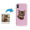 Custom cat painting portrait phone case - Personalised portrait of your pet from a photo for your Iphone 15 Pro Max, Iphone 14, 13, 12 to 6 & Samsung Galaxy S23 Ultra, S22, S21 to S6 2 photo to personalised pet portrait phone case cat painting