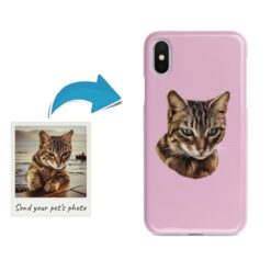 Custom cat painting portrait phone case - Personalised portrait of your pet from a photo for your Iphone 15 Pro Max, Iphone 14, 13, 12 to 6 & Samsung Galaxy S23 Ultra, S22, S21 to S6