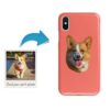 Custom dog painting portrait phone case - Personalised portrait of your pet from a photo for your Iphone 15 Pro Max, Iphone 14, 13, 12 to 6 & Samsung Galaxy S23 Ultra, S22, S21 to S6 1 photo to personalised pet portrait phone case dog painting