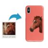 Custom horse illustration portrait phone case - Personalised portrait of your pet from a photo for your Iphone 15 Pro Max, Iphone 14, 13, 12 to 6 & Samsung Galaxy S23 Ultra, S22, S21 to S6 1 photo to personalised pet portrait phone case horse illustration