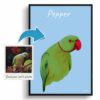 photo to personalised pet portrait print bird illustration