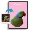 photo to personalised pet portrait print bird painting