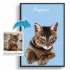 photo to personalised pet portrait print cat illustration