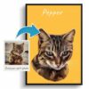 photo to personalised pet portrait print cat painting