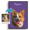 Custom Dog painting portrait print - Framed & un-framed personalised portrait of your pet 2 photo to personalised pet portrait print dog painting