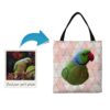 photo to personalised pet portrait travel tote bird painting