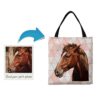 Custom horse painting portrait tote bag - Travel collection personalised portrait of your pet from a photo 1 photo to personalised pet portrait travel tote horse painting
