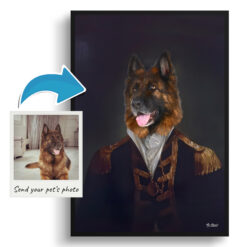 The Commander - Renaissance Dog portrait from photo - Framed & un-framed print