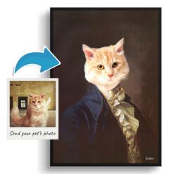 The Count - Renaissance Cat portrait from photo - Framed & un-framed print