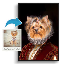 The Lady - Renaissance Dog portrait from photo - Framed & un-framed print