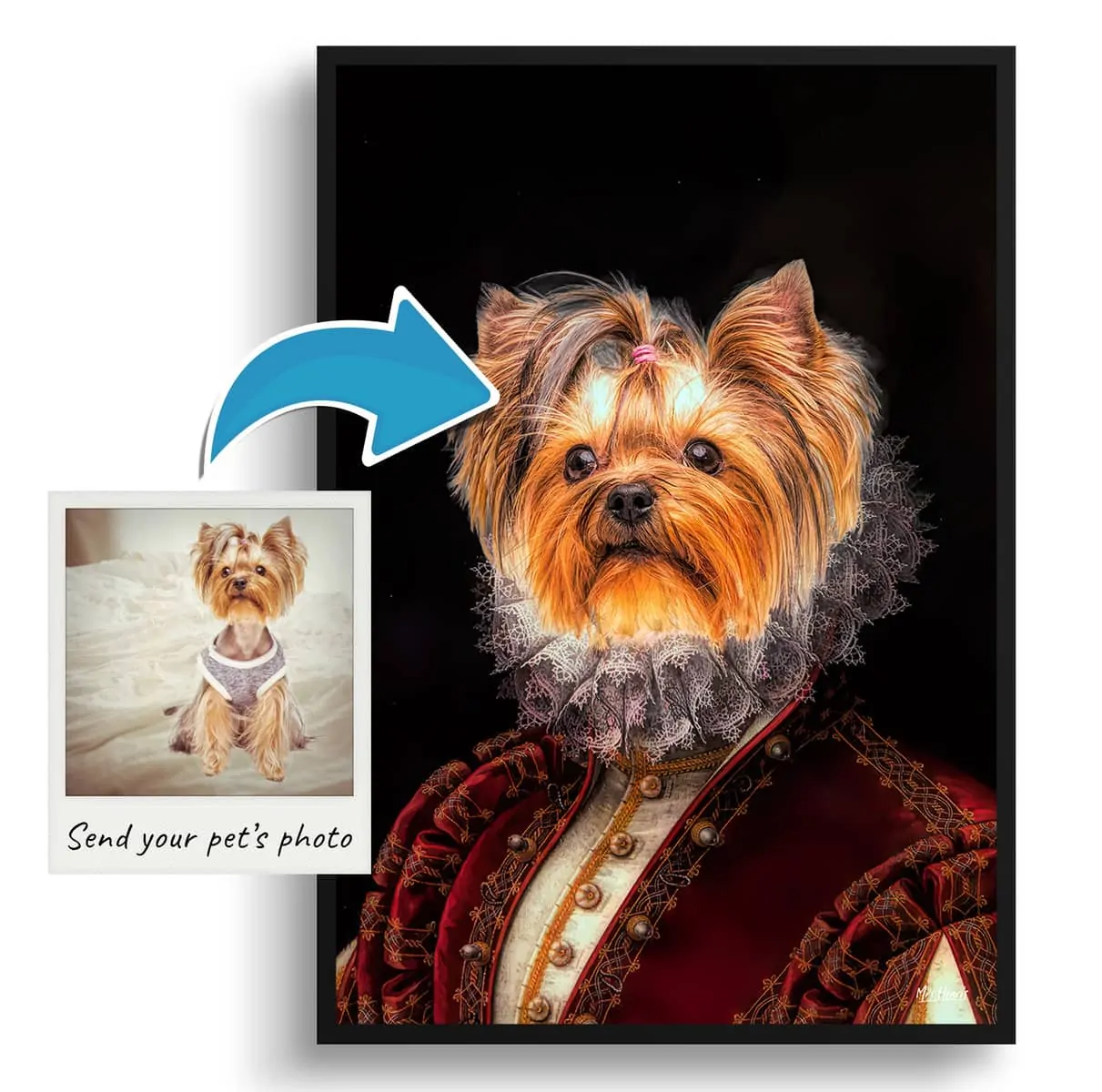 The Lady - Renaissance Dog portrait from photo - Framed & un-framed print 3 The Lady - Renaissance Dog portrait from photo - Framed & un-framed print