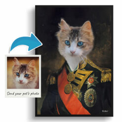 The Nelson - Renaissance Cat portrait from photo - Framed & un-framed print
