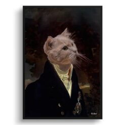 renaissance portraits aristocrat cat print front view white