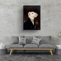 The Aristocrat - Renaissance Dog portrait from photo - Framed & un-framed print 15 renaissance portraits aristocrat dog print living room