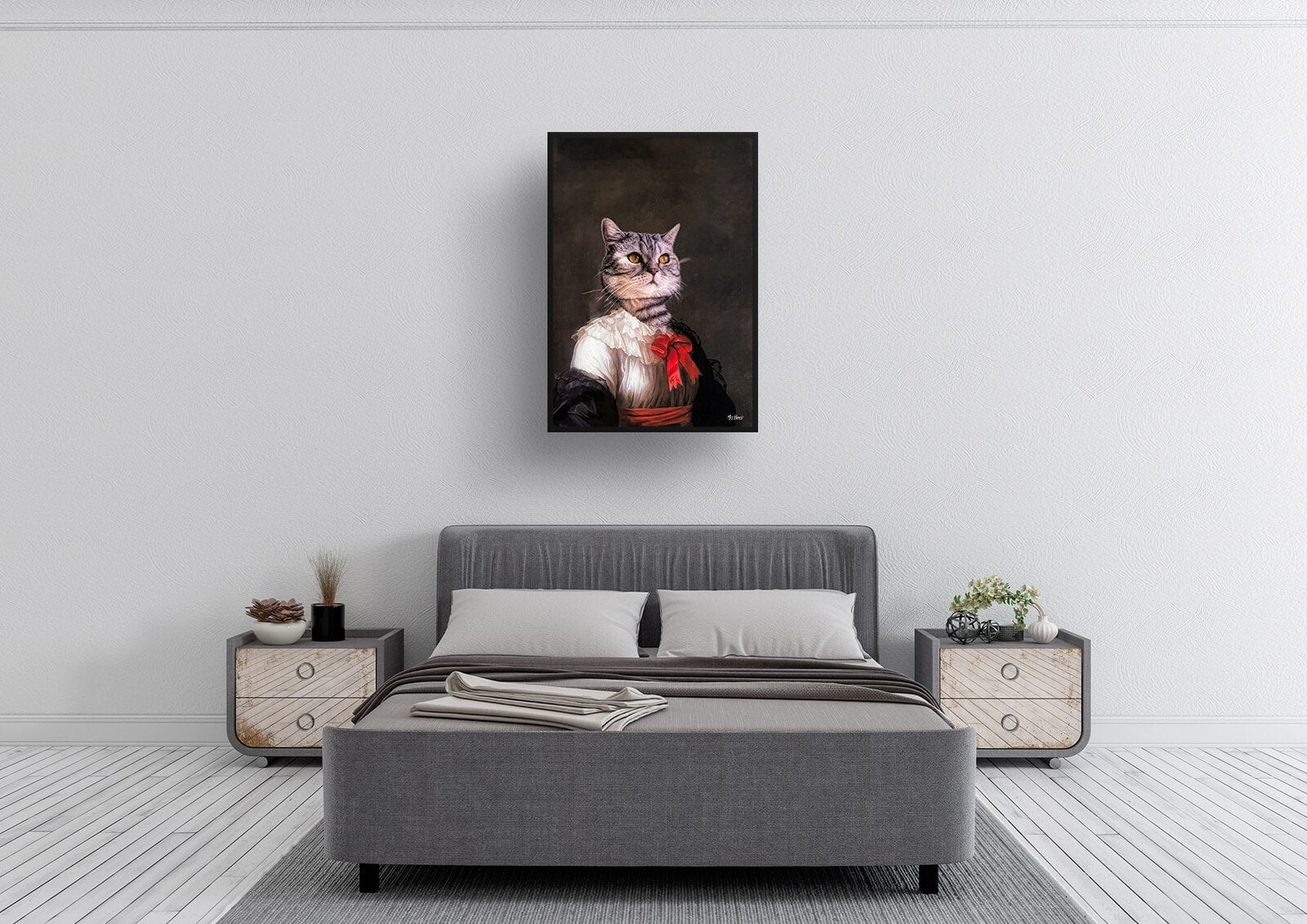 The Baroness - Renaissance Cat portrait from photo - Framed & un-framed print 10 The Baroness - Renaissance Cat portrait from photo - Framed & un-framed print - Image 8