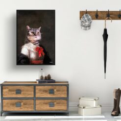 The Baroness - Renaissance Cat portrait from photo - Framed & un-framed print 16 renaissance portraits baronesse cat print hall