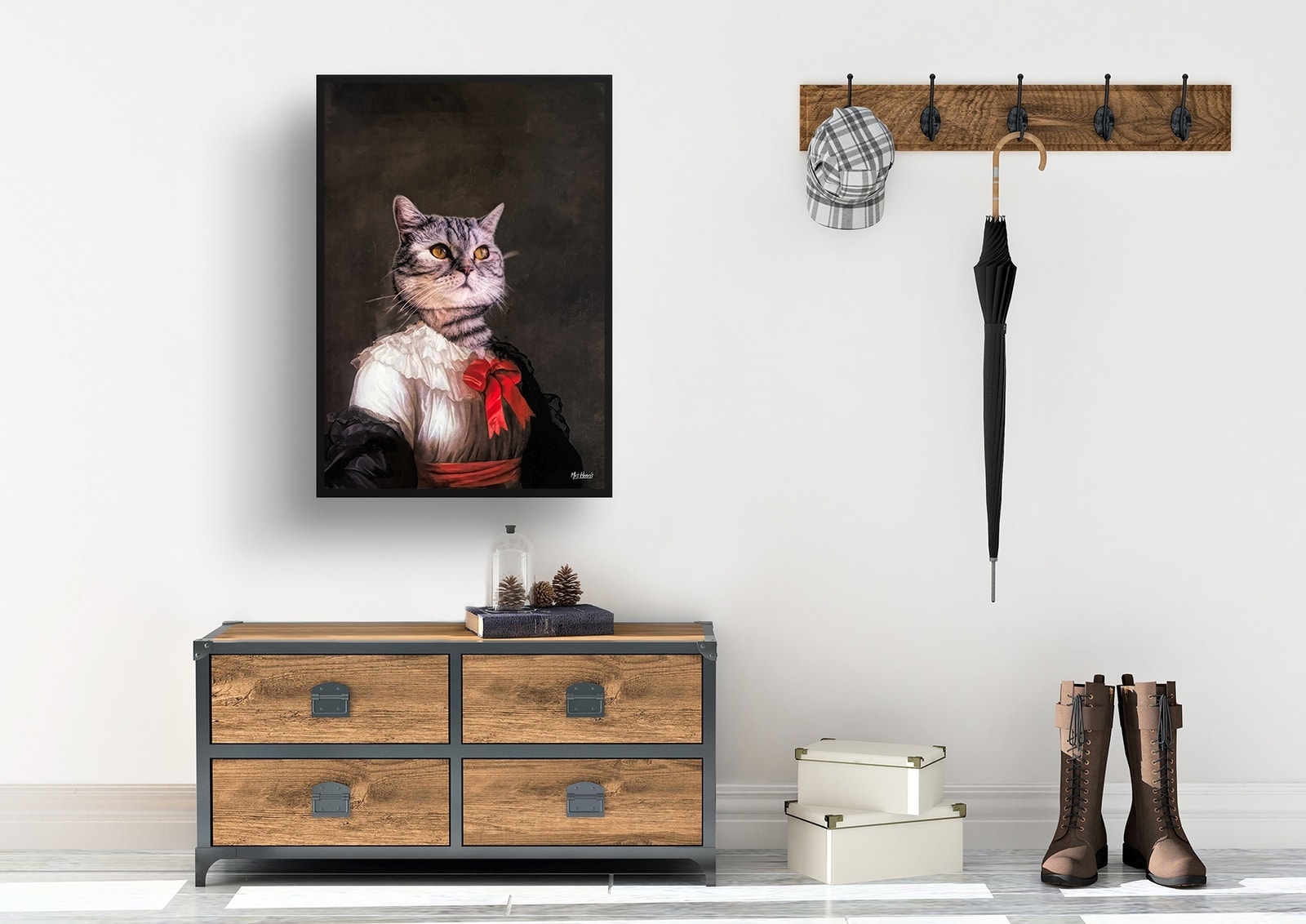 The Baroness - Renaissance Cat portrait from photo - Framed & un-framed print 8 The Baroness - Renaissance Cat portrait from photo - Framed & un-framed print - Image 6