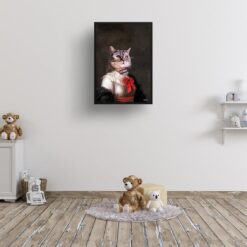 The Baroness - Renaissance Cat portrait from photo - Framed & un-framed print 15 renaissance portraits baronesse cat print kids room