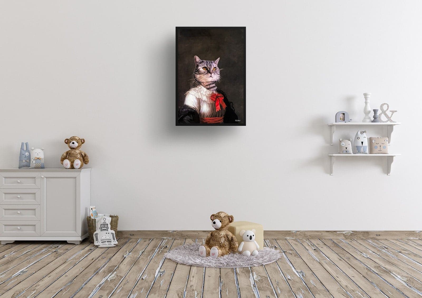 The Baroness - Renaissance Cat portrait from photo - Framed & un-framed print 7 The Baroness - Renaissance Cat portrait from photo - Framed & un-framed print - Image 5