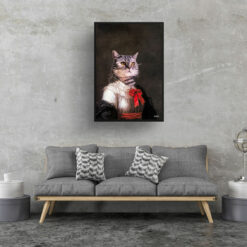 The Baroness - Renaissance Cat portrait from photo - Framed & un-framed print 14 renaissance portraits baronesse cat print living room