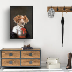 The Baroness - Renaissance Dog portrait from photo - Framed & un-framed print 16 renaissance portraits baronesse dog print hall