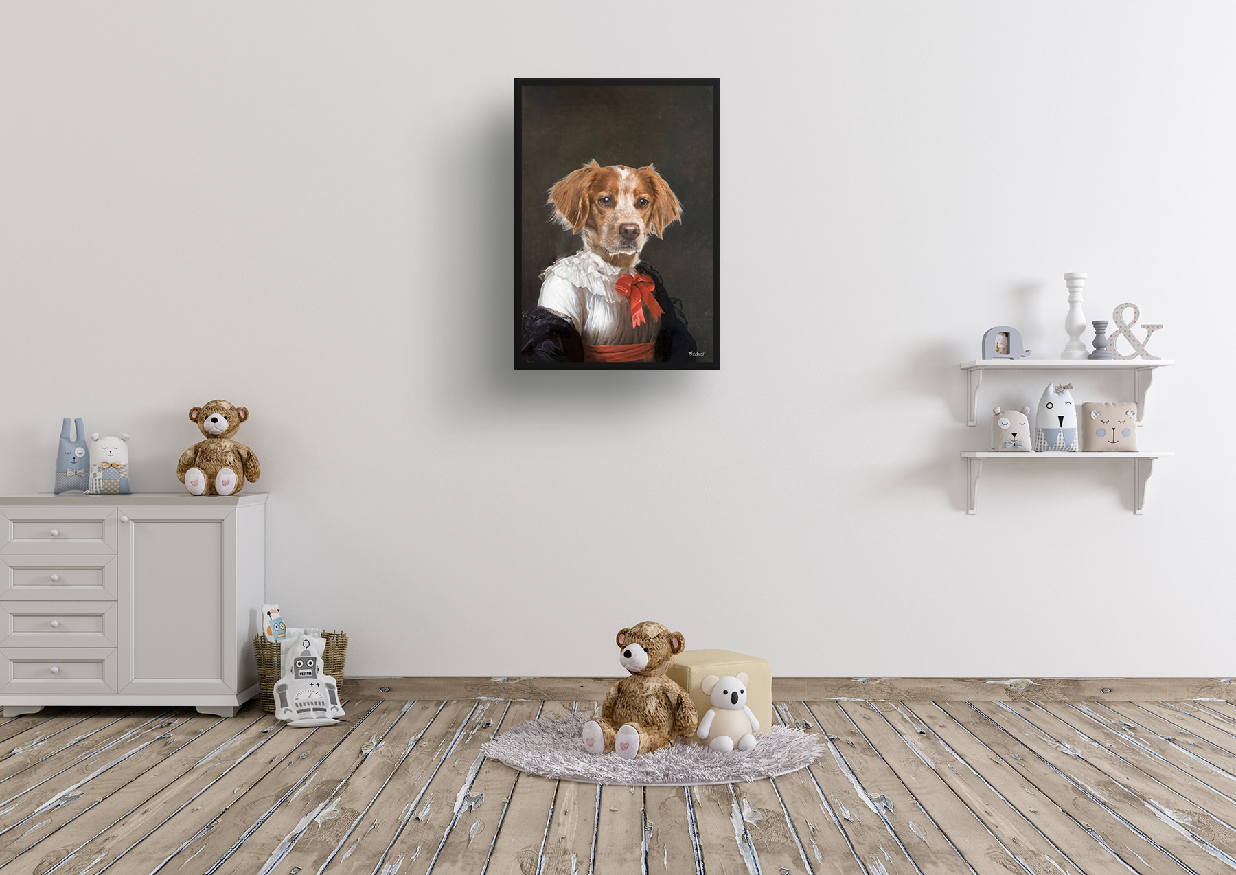The Baroness - Renaissance Dog portrait from photo - Framed & un-framed print 7 The Baroness - Renaissance Dog portrait from photo - Framed & un-framed print - Image 5