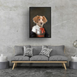 The Baroness - Renaissance Dog portrait from photo - Framed & un-framed print 12 renaissance portraits baronesse dog print living room