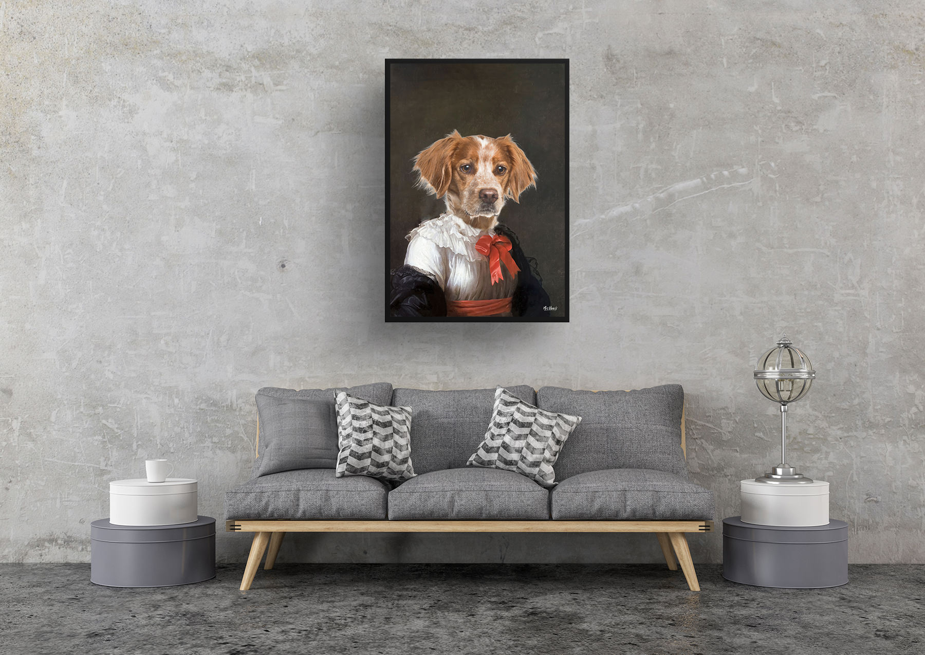 The Baroness - Renaissance Dog portrait from photo - Framed & un-framed print 4 The Baroness - Renaissance Dog portrait from photo - Framed & un-framed print - Image 2