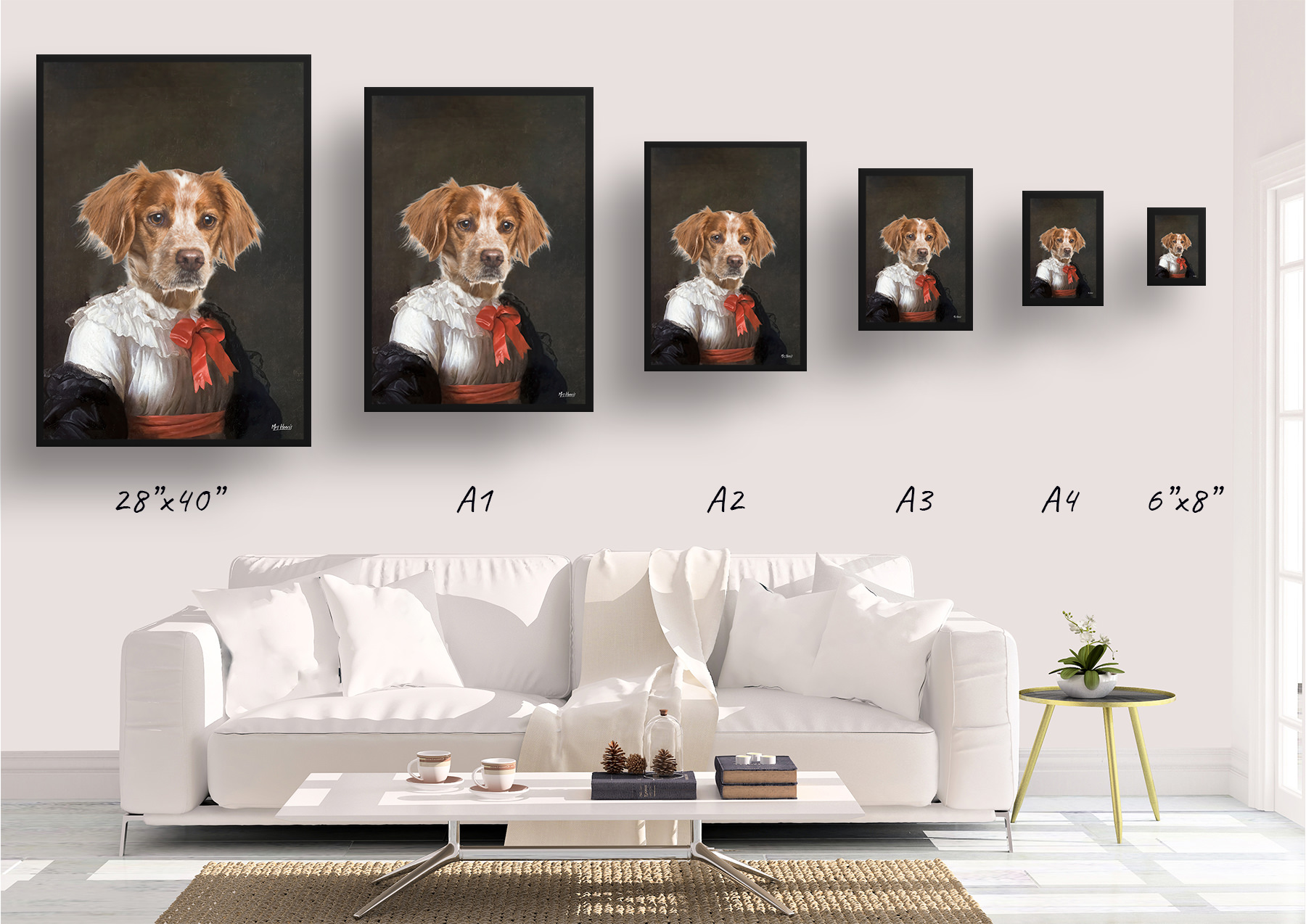 The Baroness - Renaissance Dog portrait from photo - Framed & un-framed print 5 The Baroness - Renaissance Dog portrait from photo - Framed & un-framed print - Image 3