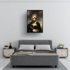 The Captain - Renaissance Dog portrait from photo - Framed & un-framed print 11 renaissance portraits captain dog print bedroom