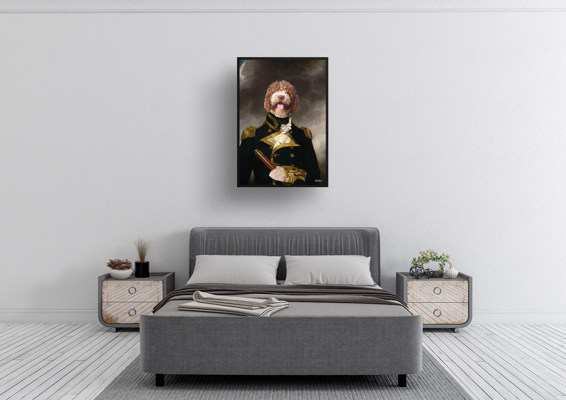 The Captain - Renaissance Dog portrait from photo - Framed & un-framed print 4 The Captain - Renaissance Dog portrait from photo - Framed & un-framed print - Image 2