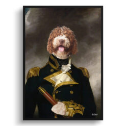 The Captain - Renaissance Dog portrait from photo - Framed & un-framed print 12 renaissance portraits captain dog print front view white