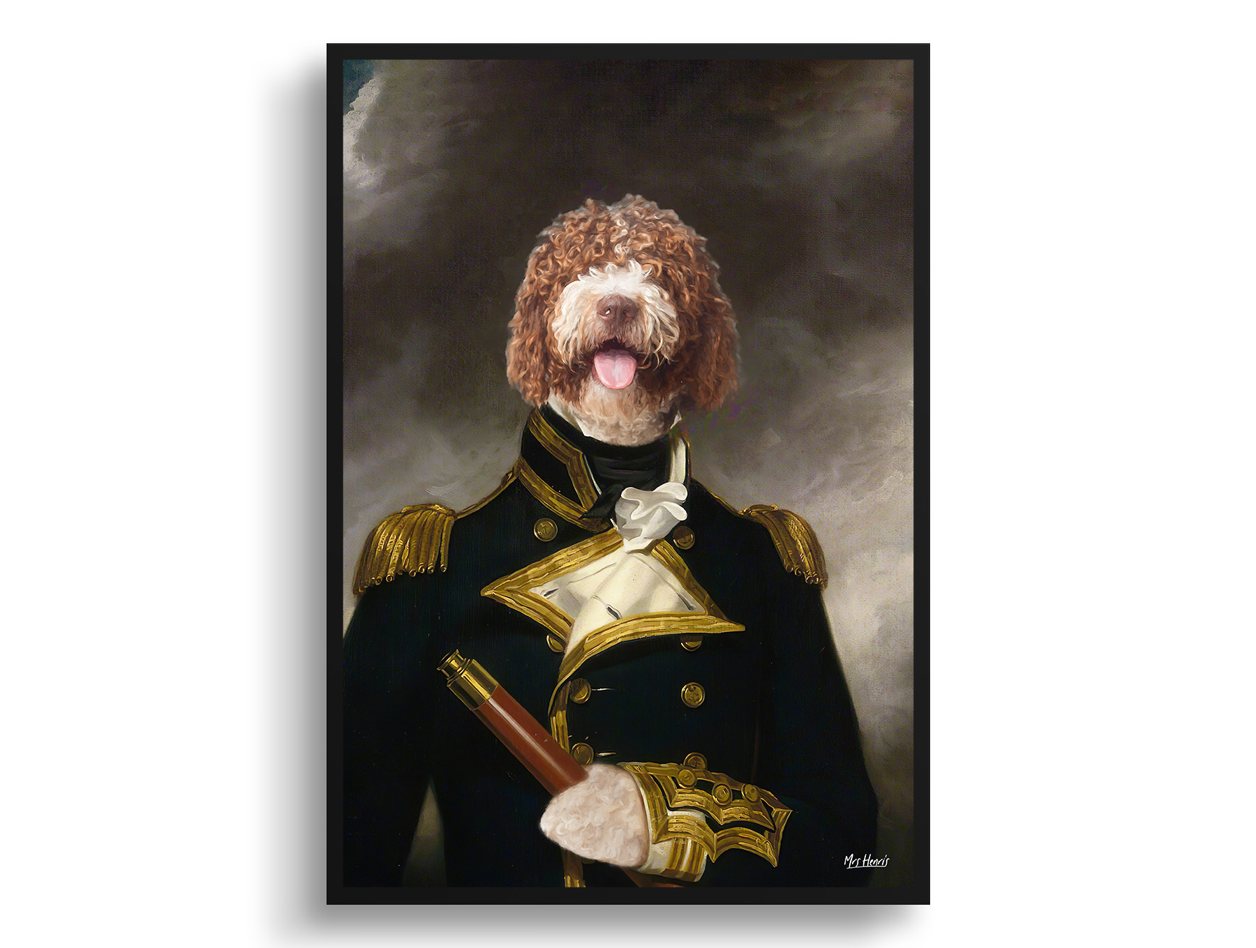 The Captain - Renaissance Dog portrait from photo - Framed & un-framed print 5 The Captain - Renaissance Dog portrait from photo - Framed & un-framed print - Image 3