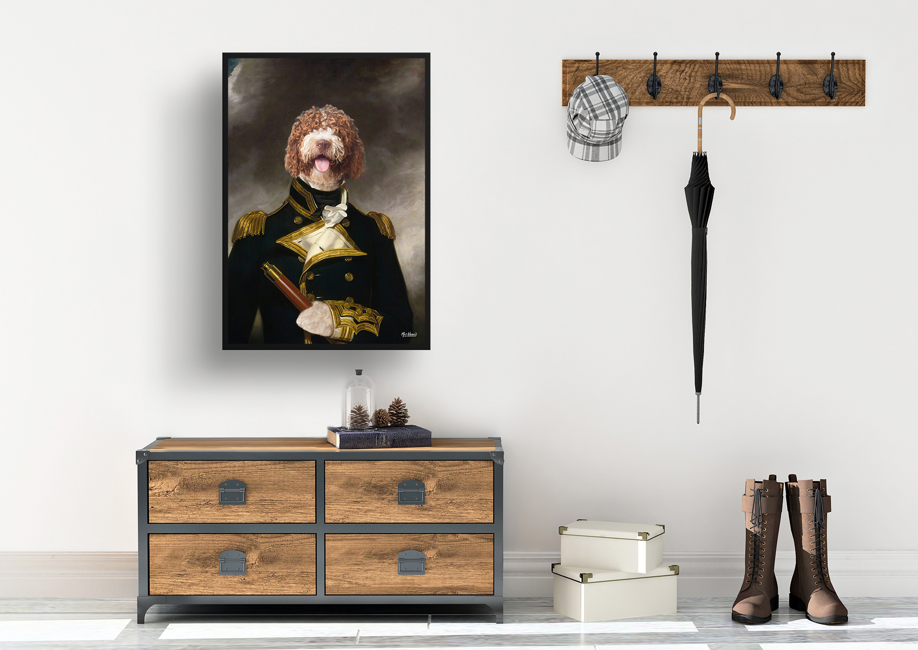 The Captain - Renaissance Dog portrait from photo - Framed & un-framed print 6 The Captain - Renaissance Dog portrait from photo - Framed & un-framed print - Image 4