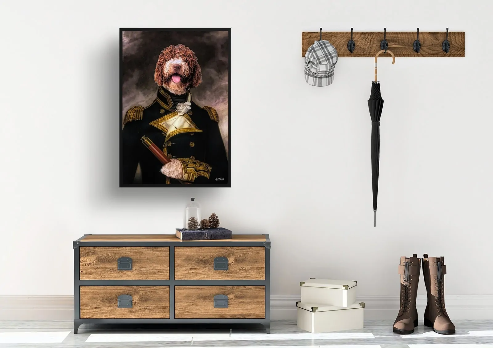 The Captain - Renaissance Dog portrait from photo - Framed & un-framed print - Image 4