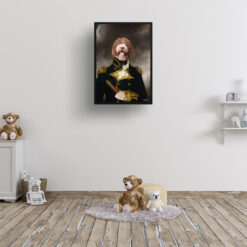 The Captain - Renaissance Dog portrait from photo - Framed & un-framed print 14 renaissance portraits captain dog print kids room