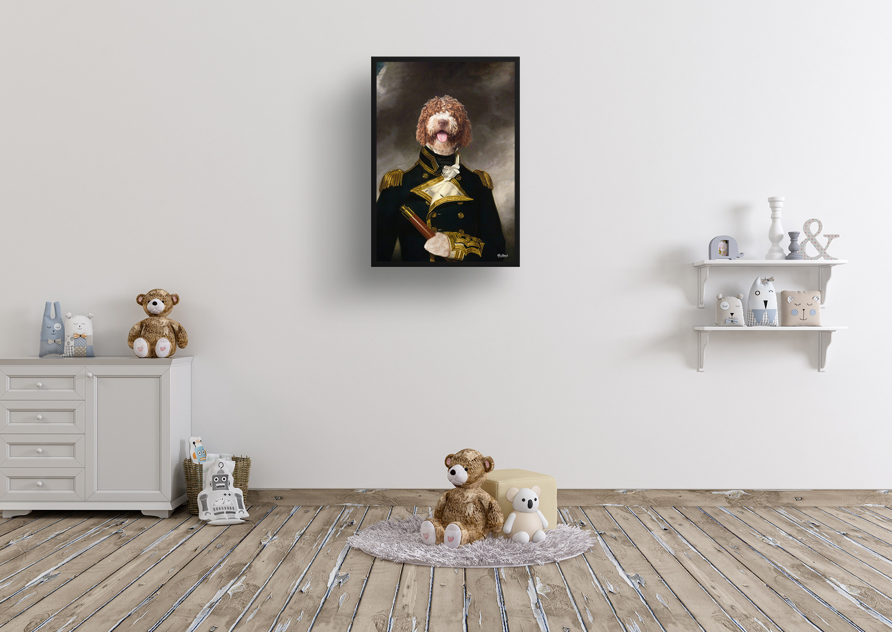 The Captain - Renaissance Dog portrait from photo - Framed & un-framed print 7 The Captain - Renaissance Dog portrait from photo - Framed & un-framed print - Image 5