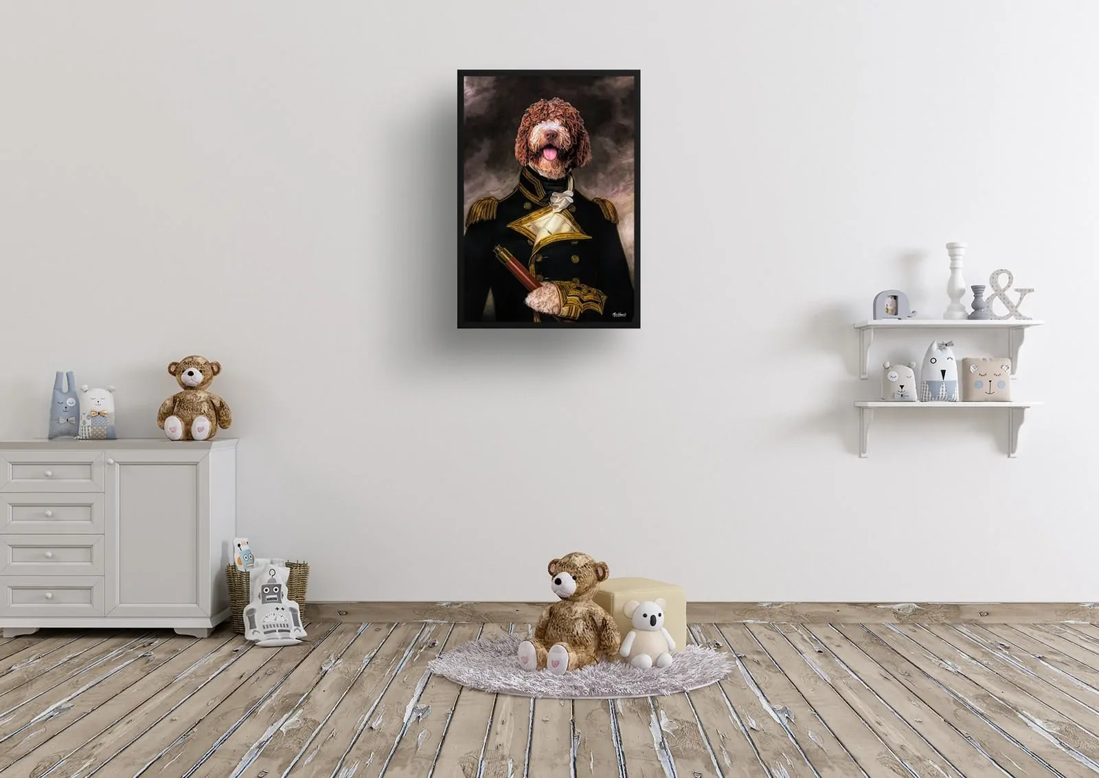 The Captain - Renaissance Dog portrait from photo - Framed & un-framed print - Image 5