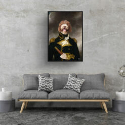 The Captain - Renaissance Dog portrait from photo - Framed & un-framed print 15 renaissance portraits captain dog print living room