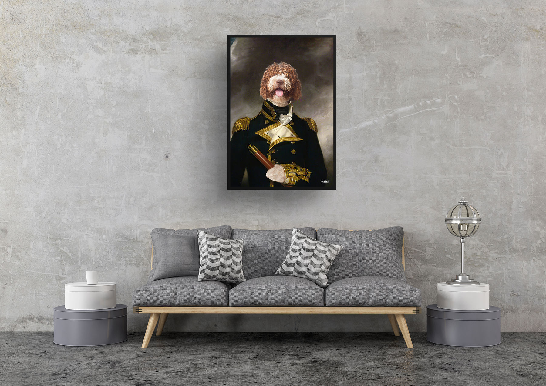 The Captain - Renaissance Dog portrait from photo - Framed & un-framed print 8 The Captain - Renaissance Dog portrait from photo - Framed & un-framed print - Image 6