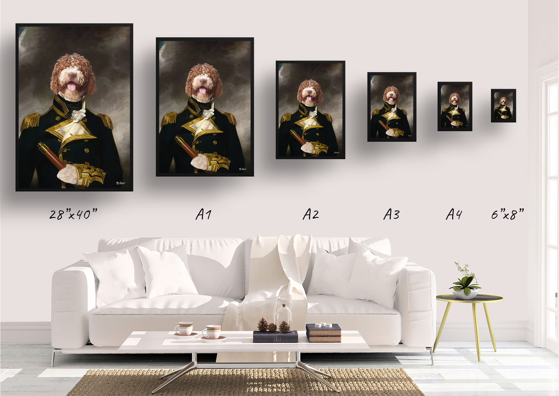 The Captain - Renaissance Dog portrait from photo - Framed & un-framed print 10 The Captain - Renaissance Dog portrait from photo - Framed & un-framed print - Image 8
