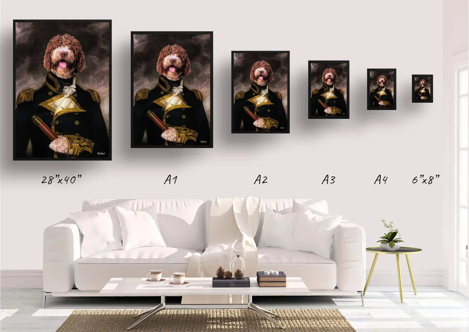 The Captain - Renaissance Dog portrait from photo - Framed & un-framed print - Image 8