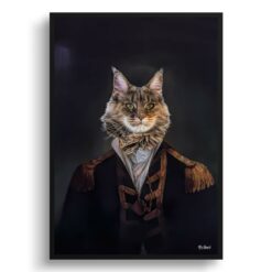 renaissance portraits commander cat print front view white