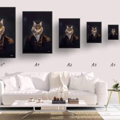 renaissance portraits commander cat print print size comparison