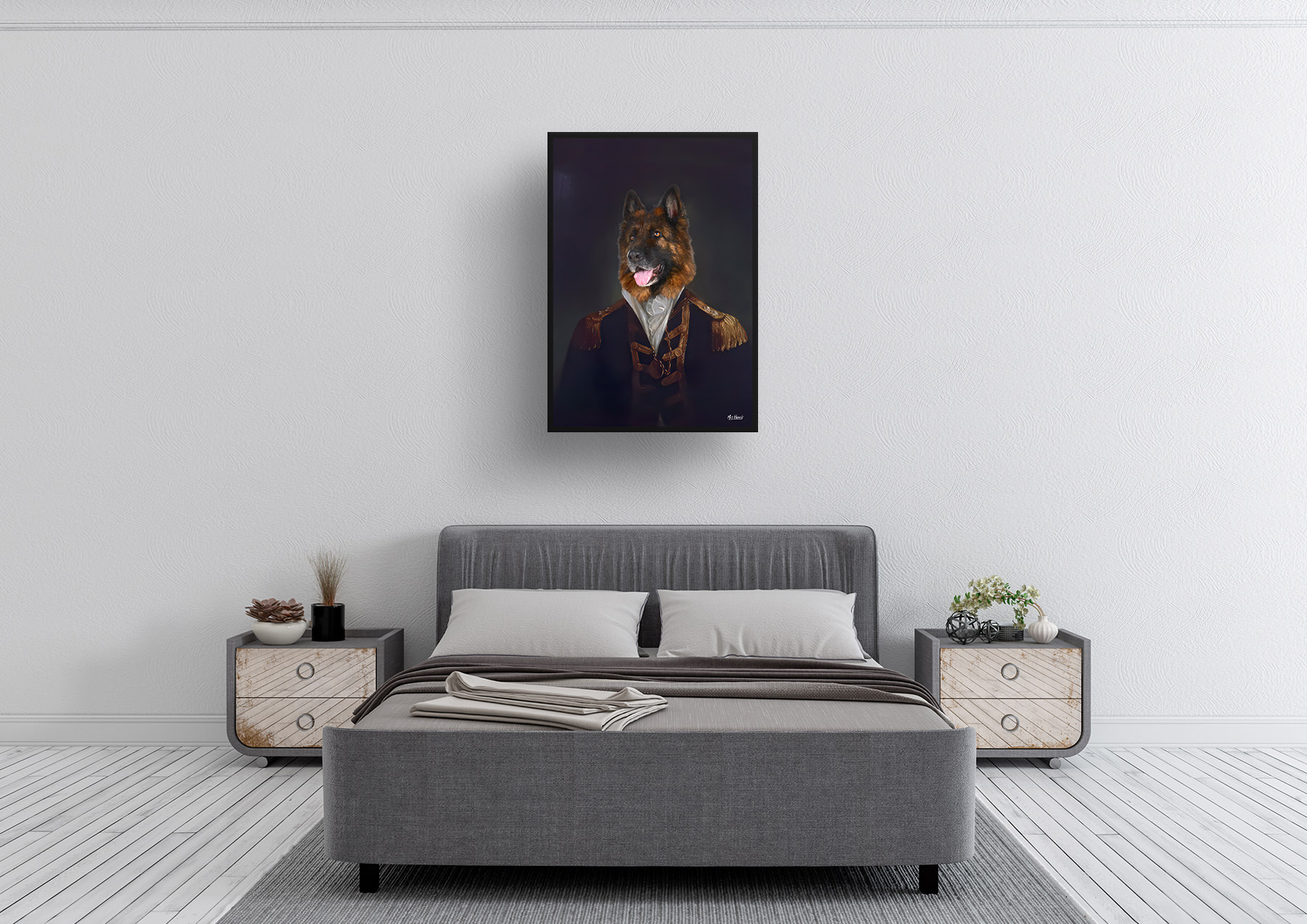 The Commander - Renaissance Dog portrait from photo - Framed & un-framed print 4 The Commander - Renaissance Dog portrait from photo - Framed & un-framed print - Image 2