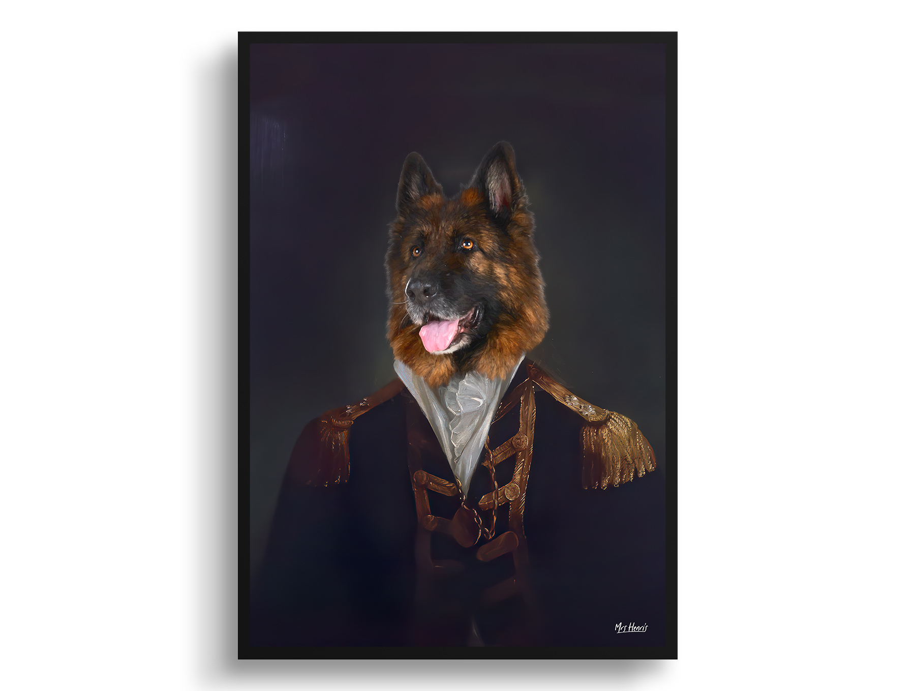The Commander - Renaissance Dog portrait from photo - Framed & un-framed print 5 The Commander - Renaissance Dog portrait from photo - Framed & un-framed print - Image 3