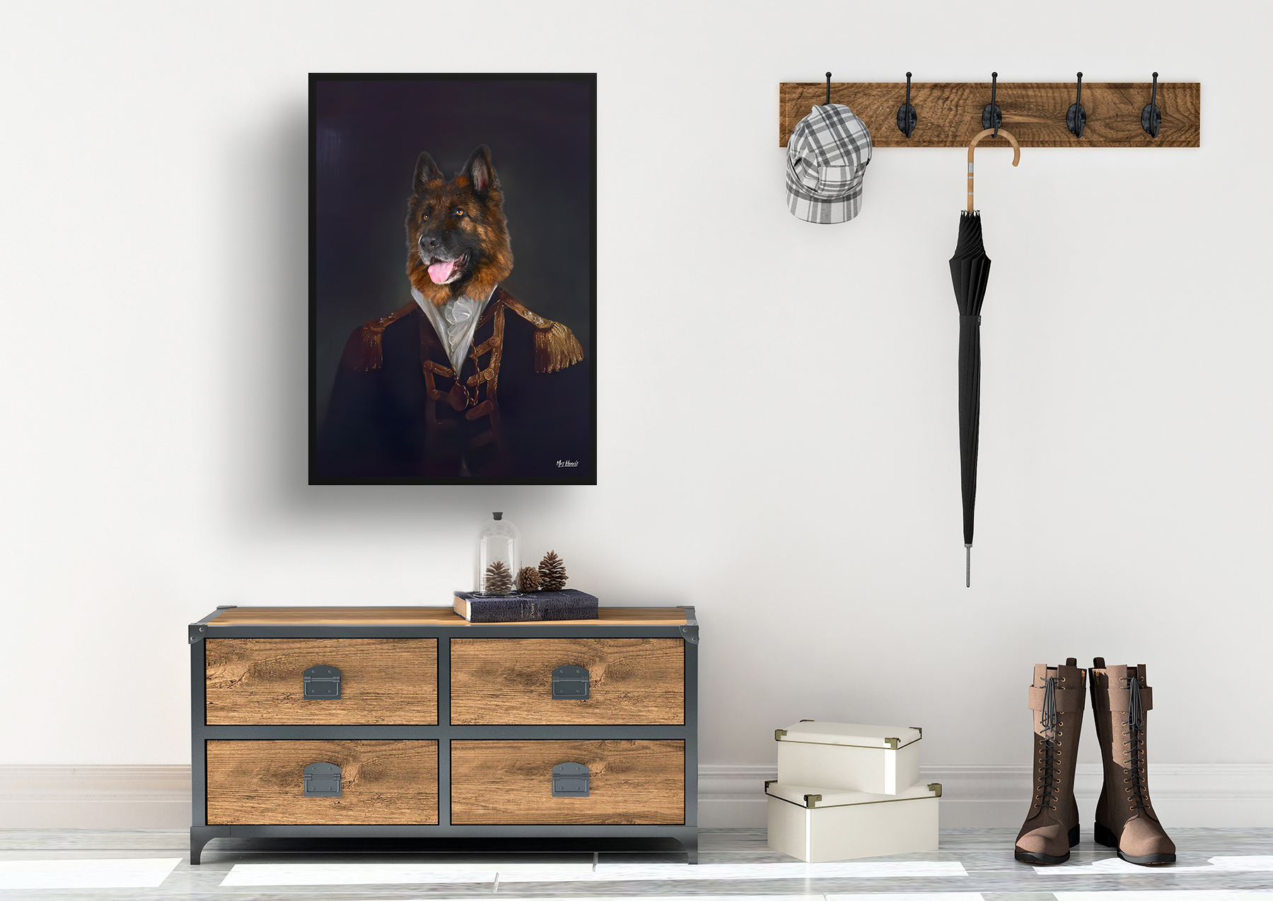 The Commander - Renaissance Dog portrait from photo - Framed & un-framed print 6 The Commander - Renaissance Dog portrait from photo - Framed & un-framed print - Image 4