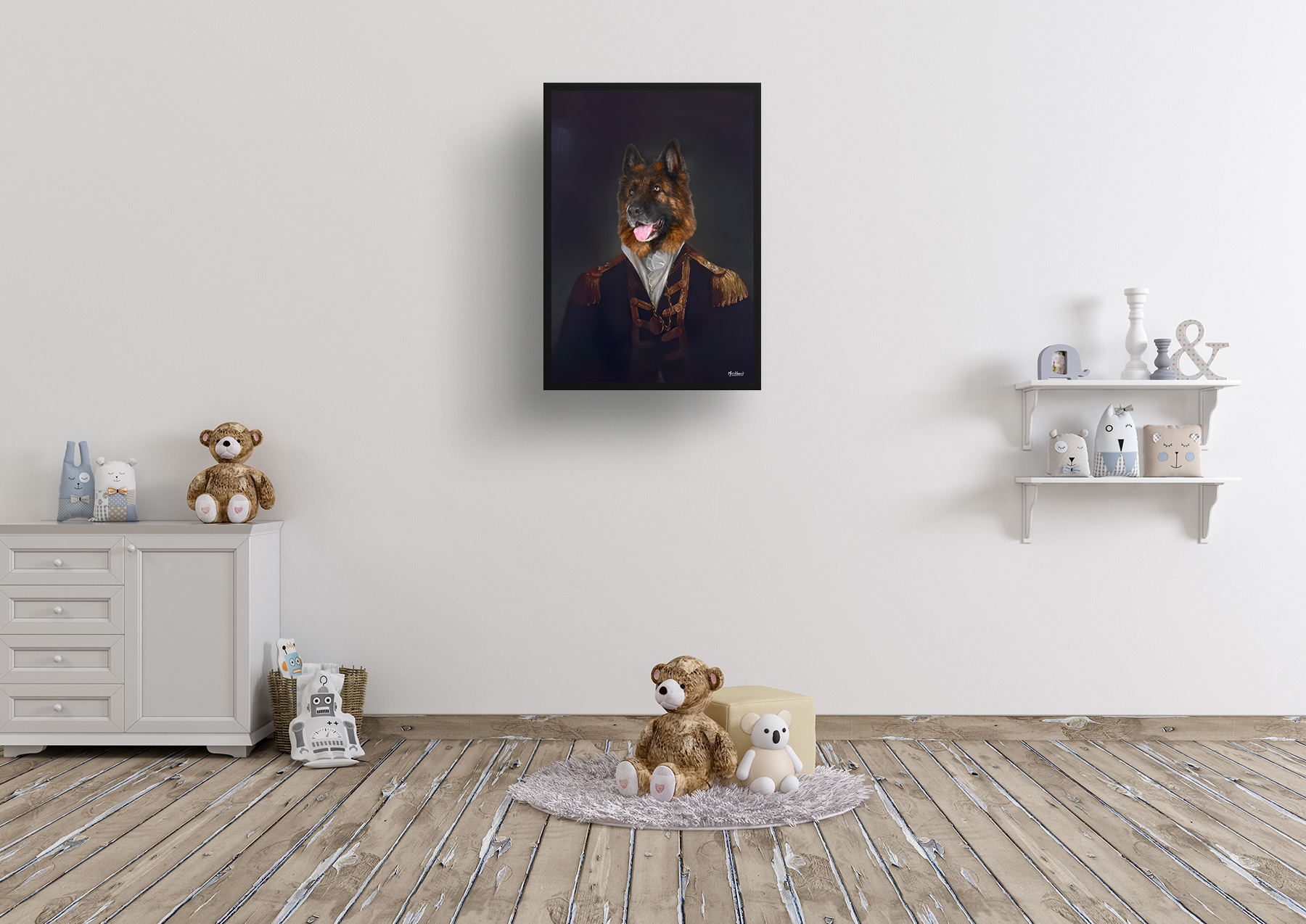 The Commander - Renaissance Dog portrait from photo - Framed & un-framed print 7 The Commander - Renaissance Dog portrait from photo - Framed & un-framed print - Image 5